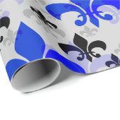 Blaue Lilie Geschenkpapier (Rolleneckpunkt)