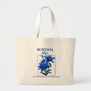 BLAUE LILIEN BLUMEN NATURKOTTON BUR'DEN STRAND JUMBO STOFFBEUTEL
