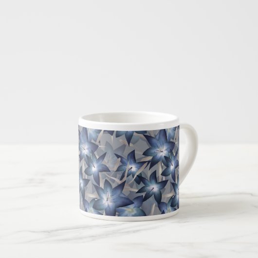 Blaue Lilien Espressotasse (Vorderseite Rechts)