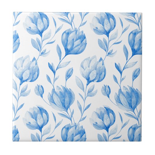 Blaue Lilien Fliese (Vorderseite)