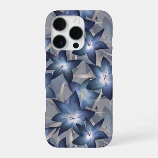 Blaue Lilien iPhone Hülle (Rückseite)