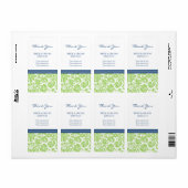 Blaue Limone Damask Muster Hochzeitstempel (Vorne)