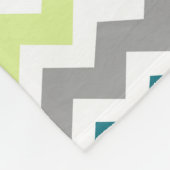 Blaue Limone graue Zickzack Muster-Monogramm-Decke Fleecedecke (Ecke)