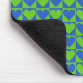 Blaue/Limone Herzmuster-Sondermousepad Mousepad (Ecke)