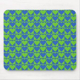 Blaue/Limone Herzmuster-Sondermousepad Mousepad