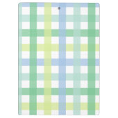 Blaue Limone Pastell Monogram Gingham Pattern Klemmbrett (Rückseite)