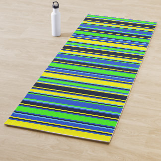 Blaue, Limone und gelbgestrickte Yoga-Mat Yogamatte