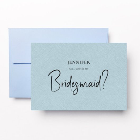 Blaue Linde Weiße Schrift wird Sie meine Bridesmai Einladung