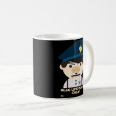 "BLAUE LINE BACON CREW" lustige Polizei Kaffeetasse (VorderseiteRechts)