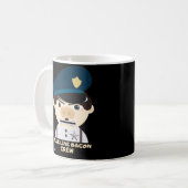 "BLAUE LINE BACON CREW" lustige Polizei Kaffeetasse (Vorderseite Links)
