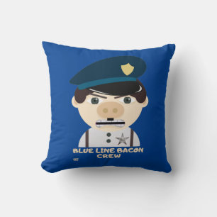 "BLAUE LINE BACON CREW" lustige Polizei Kissen