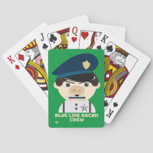 "BLAUE LINE BACON CREW" lustige Polizei Spielkarten