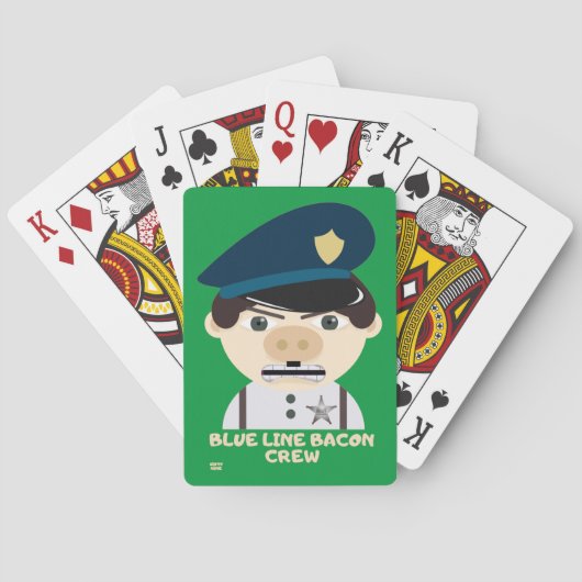"BLAUE LINE BACON CREW" lustige Polizei Spielkarten (Rückseite)
