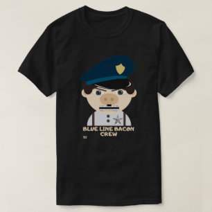 "BLAUE LINE BACON CREW" lustige Polizei T-Shirt