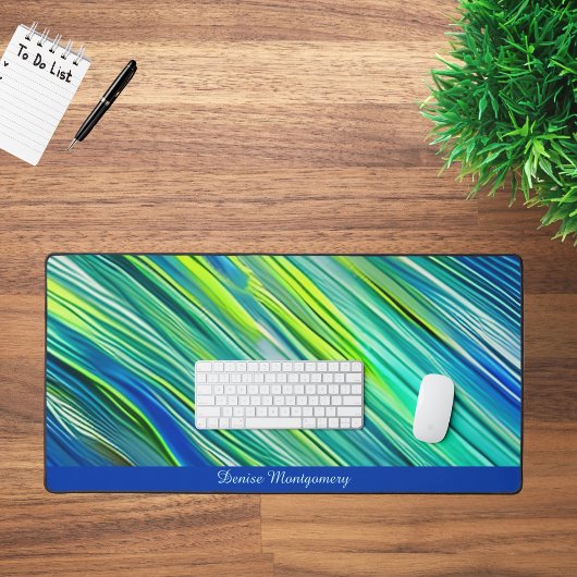 Blaue lineare Niedliche Ästhetik Schreibtischunterlage