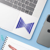 Blaue Linie Buchstabe X Monogramm Aufkleber (Laptop mit iPhone)