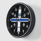 Blaue Linie der Quebec-Flagge Fleur de Lys auf Uhr (Winkel)
