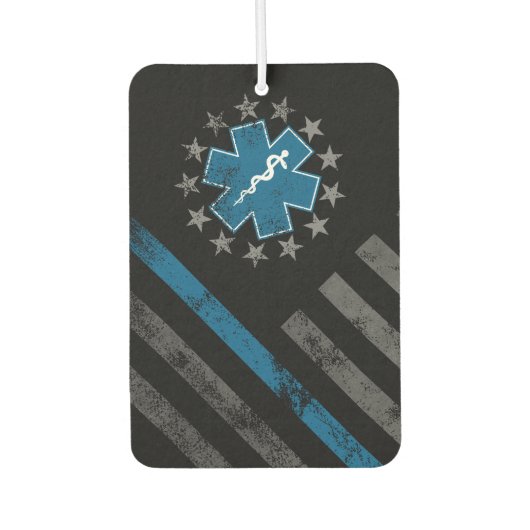 Blaue Linie EMT Sanitäter Vintage Amerikanische Fl Autolufterfrischer (Vorderseite)