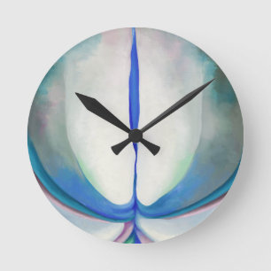 Blaue Linie Georgia O'Keeffe Runde Wanduhr