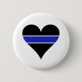 Blaue Linie Herz Button (Vorderseite)