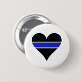 Blaue Linie Herz Button (Vorne & Hinten)