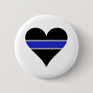 Blaue Linie Herz Button