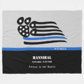 Blaue Linie K-9 Polizeihund Personalisiert-Gedenks Fleecedecke (Vorderseite (Horizontal))