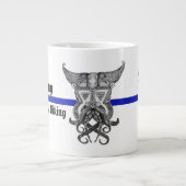 Blaue Linie mit Tasse (Vorderseite)
