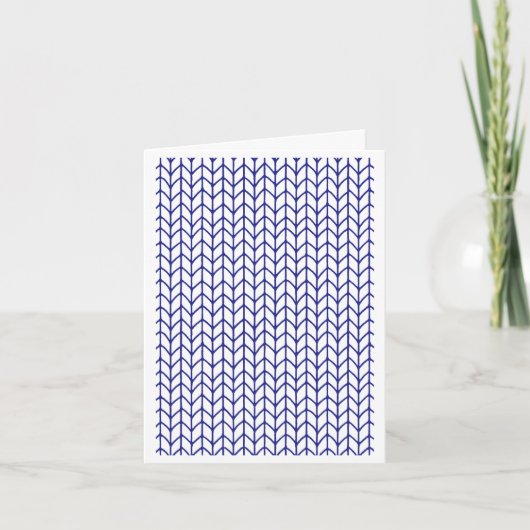 BLAUE LINIE STRICK Note Card/Vertikal Karte (Vorderseite)