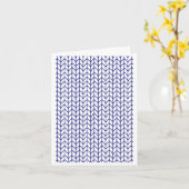 BLAUE LINIE STRICK Note Card/Vertikal Karte (Gelbe Blume)