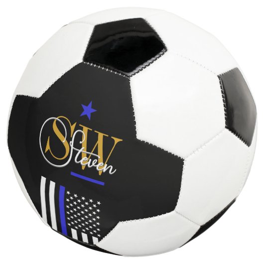 Blaue Linie und Mit Monogramm Name / Moderne Unter Fußball (Dreiviertel)