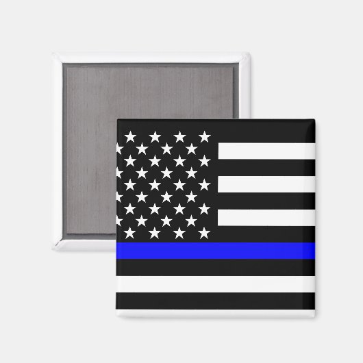 Blaue Linie US-Flagge Magnet (Vorderseite/Rückseite)