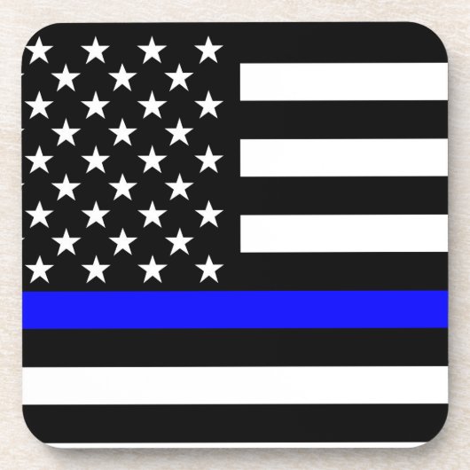 Blaue Linie US-Flagge Untersetzer (Vorderseite)