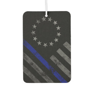 Blaue Linie Vintage-Amerikanische Flagge Autolufterfrischer