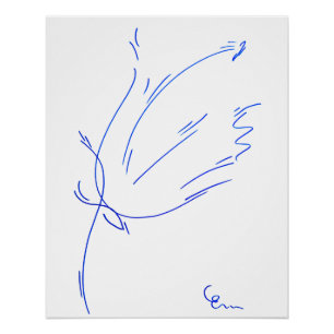 Blaue Linien 2, Reihe "Einfache Striche" Poster