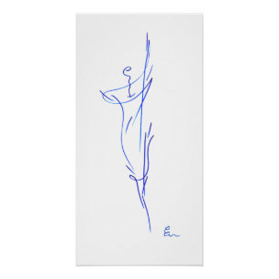 Blaue Linien 3, Reihe "Einfache Striche" Poster