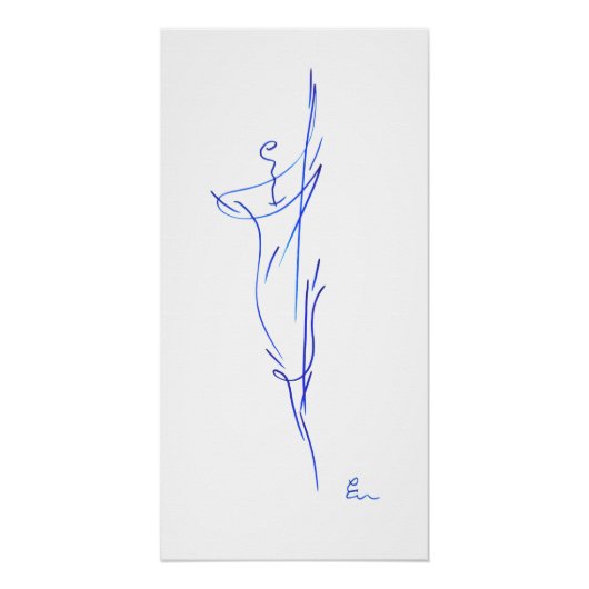 Blaue Linien 3, Reihe "Einfache Striche" Poster (Vorderseite)