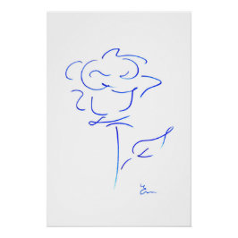 blaue Linien 4 Poster
