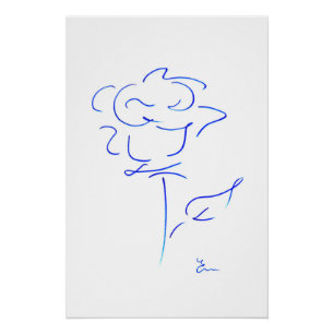 blaue Linien 4 Poster