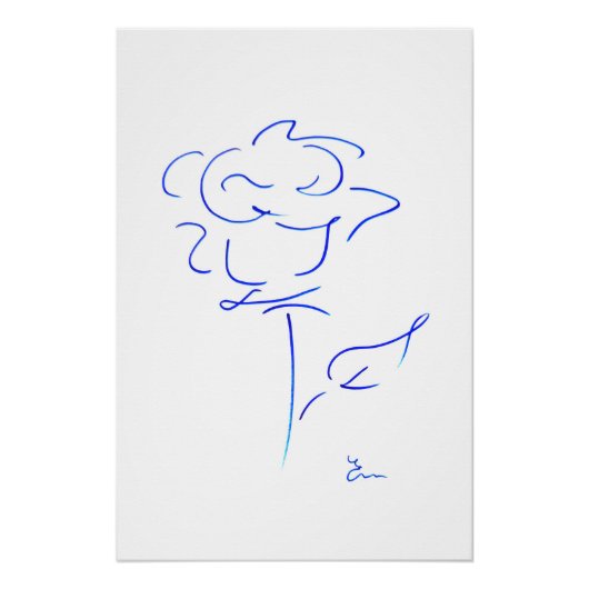 blaue Linien 4 Poster (Vorderseite)