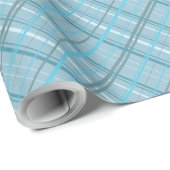Blaue Linien auf Dusty Blue Base Simple Versatile Geschenkpapier (Rolleneckpunkt)