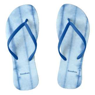 Blaue Linien Flip Flops, schlanke Riemen Badesandalen