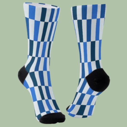 Blaue Linien-Flow-Crew-Socken Socken