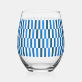 Blaue Linien-Flow-Stemless-Weinglas Weinglas Ohne Stiel (Vorderseite)