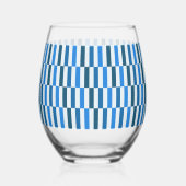 Blaue Linien-Flow-Stemless-Weinglas Weinglas Ohne Stiel (Rückseite)