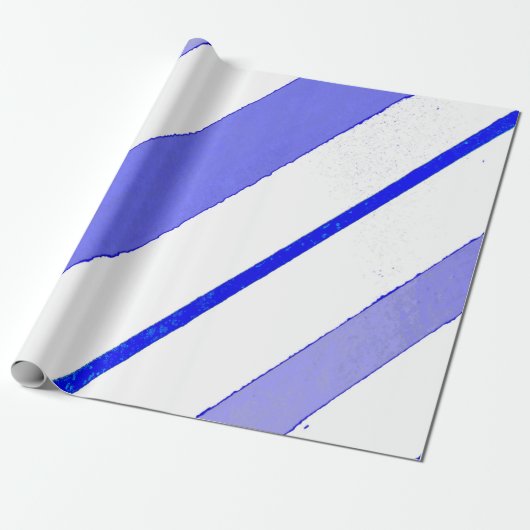 Blaue Linien Geschenkpapier (Ungerollt)
