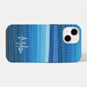 Blaue Linien iPhone Hülle (Rückseite (Horizontal))