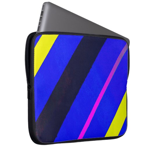 Blaue Linien Laptopschutzhülle (Vorne Rechts)