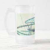 Blaue Linien Mattglas Bierglas (Links)