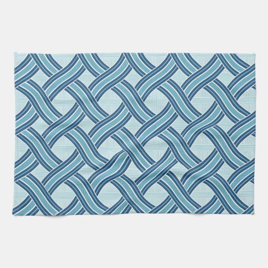Blaue Linien Muster Geschirrtuch (Horizontal)